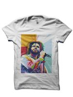 J. Cole White Half Sleeve T-Shirt