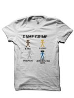 Same Crime White Half Sleeve T-Shirt