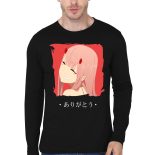 Zero Two from Darling in The Franxx Arigatou Black T-Shirt