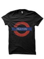 Retro London Underground Subway Brixton Armani Black T-Shirt