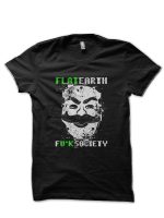 FLAT EARTH - F**K SOCIETY Black Half Sleeve T-Shirt