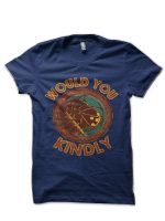 Would You Kindly Navy Blue Half Sleeve T-Shirt