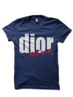 Dior Not War Hoody Hooded Sweatshirt Navy Blue T-Shirt