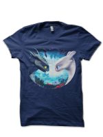 Toothless and Light Fury (How to Train Your Dragon 3) Navy Blue T-Shirt