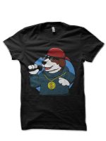 Dog Rap Funny Rapper Music Doggy Style Drawing Meme Black T-Shirt