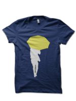 Yellow Umbrella Navy Blue T-Shirt