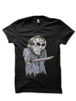 Jason Voorhees, Friday the 13th - Horror Hand Puppet Black T-Shirt
