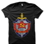 USSR CCCP Soviet KGB Committee for State Security Black  T-Shirt