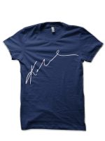 Kobe Bryant's Signature White On Black Navy Blue T-Shirt