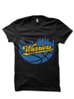 Basketball Player Skyline Black T-Shirt