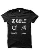 J. Cole Half Sleeve Black T-Shirt