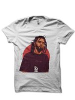 J. Cole Half Sleeve White T-Shirt