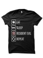 Eat, Sleep, Repeat - Resident Evil Black T-Shirt
