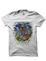 Tiger King Half Sleeve White T-Shirt