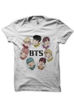 Bts Half Sleeve White T-Shirt