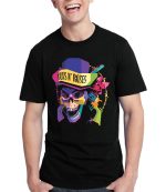 Guns and Roses Half Sleeve Black T-Shirt