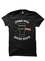 Wish You Were Half Sleeve Black T-Shirt