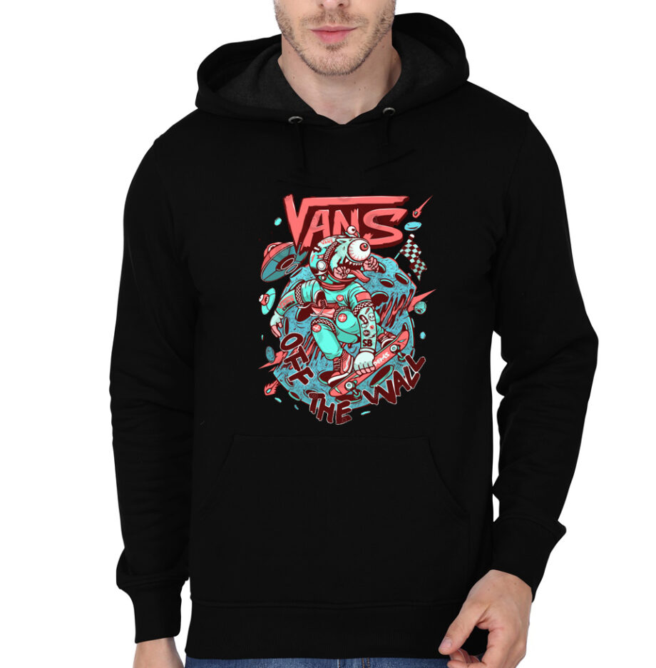 Vans Off The Wall Black Hoodie T-Shirt