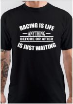 Racing Is Life Half Sleeve Black T-Shirt