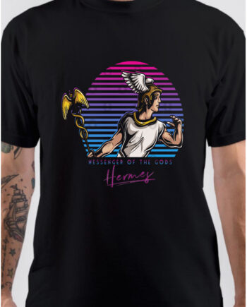 Hermes Messenger of the Gods Greek Mythology 80s Neon Retro T-Shirt