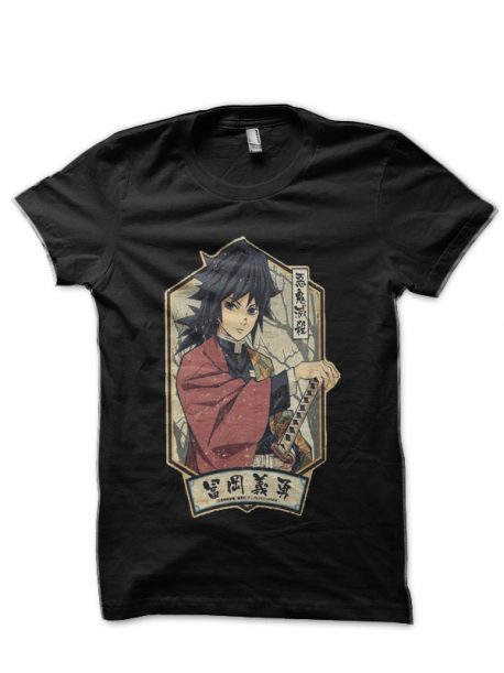 Giyu Demon Slayer Black T Shirt Shark Shirts 0615