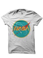 Nasa Half Sleeve White T-Shirt