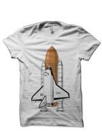 Nasa Half Sleeve White T-Shirt