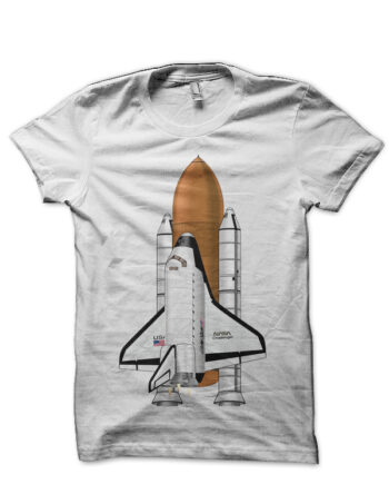 Nasa Half Sleeve White T-Shirt