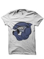 Muscular Shark White T-Shirt