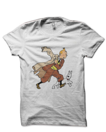 Tintin Half Sleeve White T-Shirt