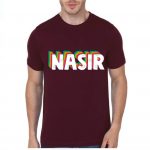 Hello My Name Is Nasir Rainbow Name Tag T-Shirt
