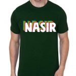 Hello My Name Is Nasir Rainbow Name Tag T-Shirt