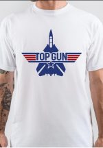 Top Gun Half Sleeve White T-Shirt