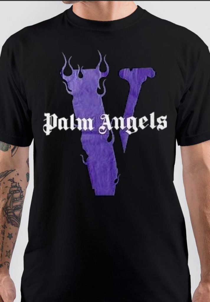 Palm Angels Original Vlone Shirt Palm Angels X VLone White Red Tee