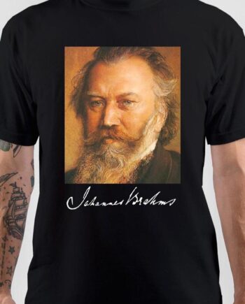 Johannes Brahms Half Sleeve Black T-Shirt