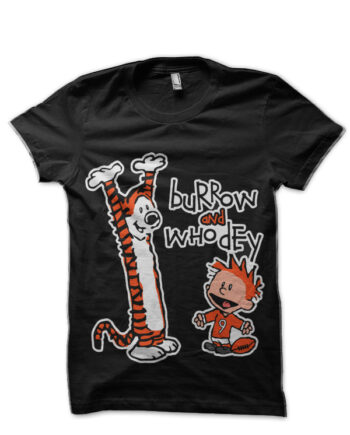 Burrow & Who Dey Black T-Shirt