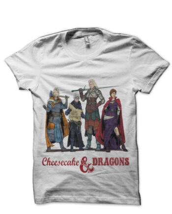 Dragons & Cheesecake White  T-Shirt