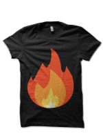 Fire Emoji Black T-Shirt