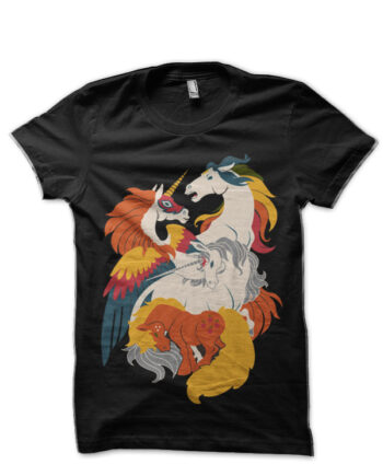 Four Horses of the Nostalgialypse Black T-Shirt