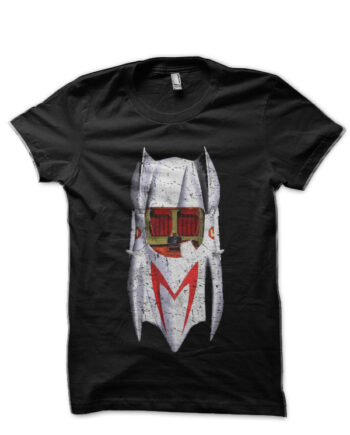 Mach 5 Car Top - Vintage Retro DistressedSpeed Racer - Black T-Shirt