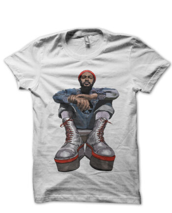 Platform Boots Marvin's White T-Shirt