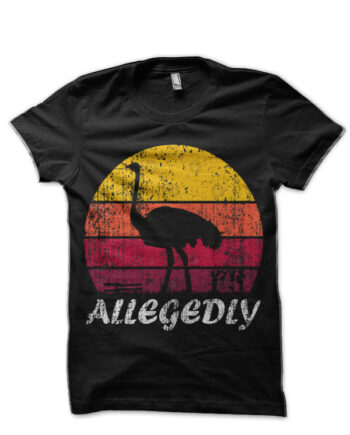 Retro Vintage Allegedly Ostrich Black T-Shirt