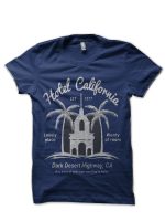 Vintage Retro Hotel California Navy Blue T-Shirt