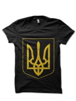 Vintage Faded & Ukraine Style Flag Design Black T-Shirt