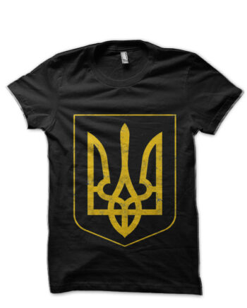 Vintage Faded & Ukraine Style Flag Design Black T-Shirt