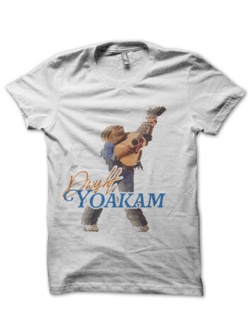 Retro Country Icon Tribute Dwight Yoakam White T-Shirt