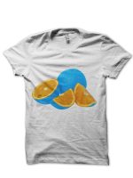 Vibrant Blue Oranges White T-Shirt
