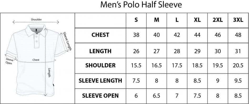 Size Chart Shark Shirts