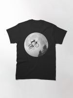 Dachshund Biking Past the Moon Printed T-Shirt