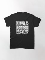 Pizza and horror movies - horror fan gift Printed T-Shirt